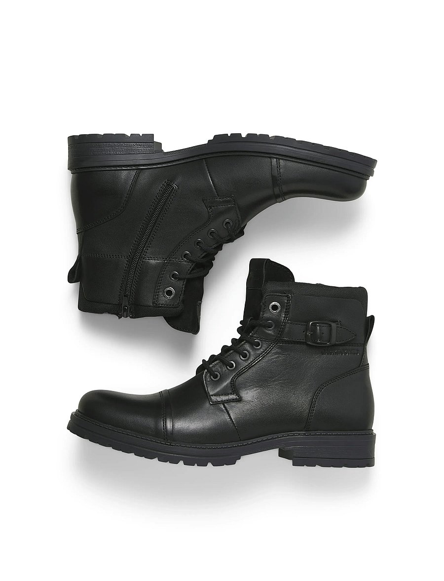 Jack & Jones - JFWDEXTER LEATHER BOOT SN - støvler med snøre - anthracite - 0