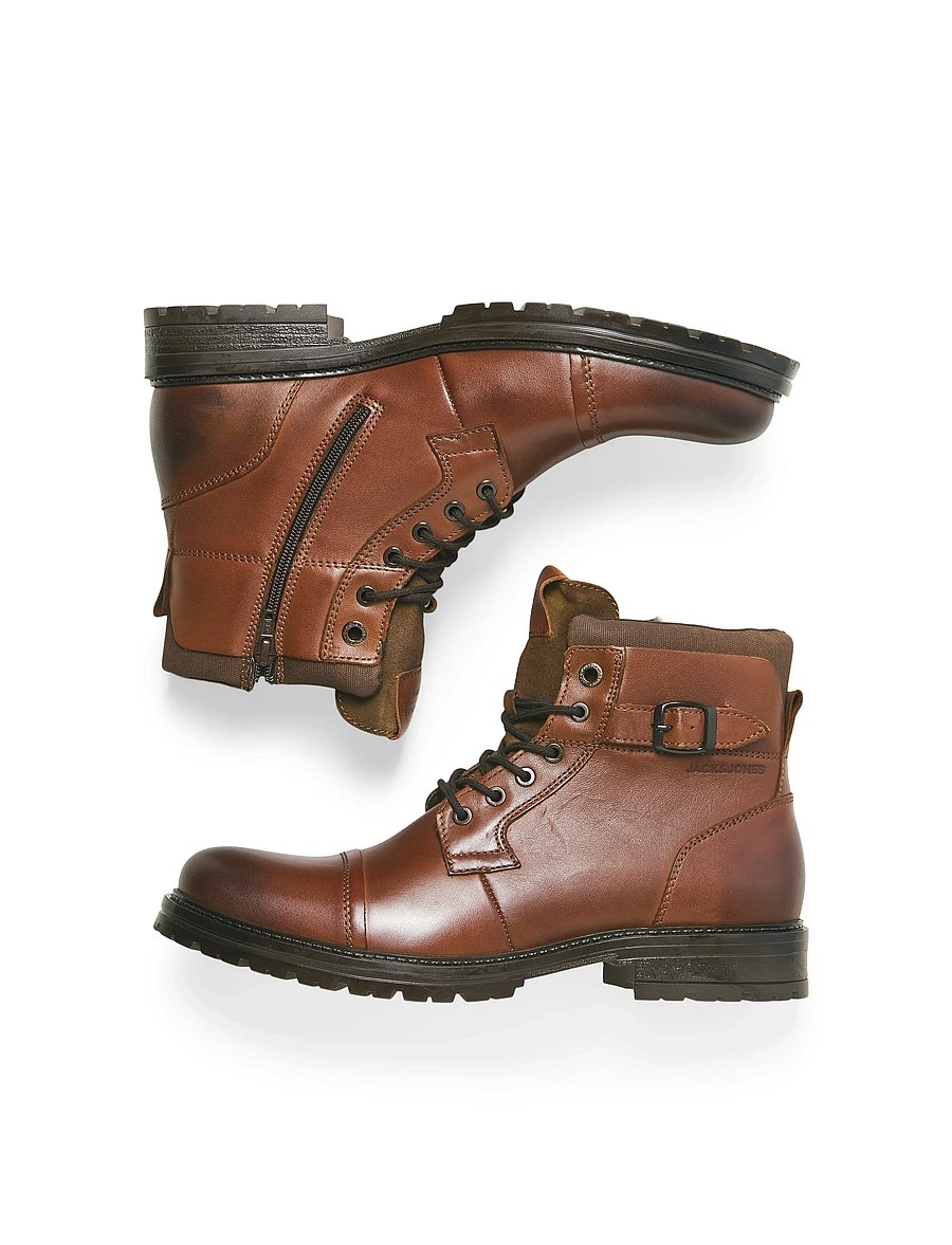 Jack & Jones - JFWDEXTER LEATHER BOOT SN - schnürstiefel - brown stone - 0