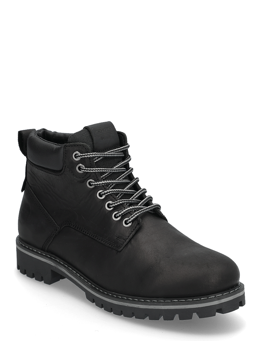 Jack & Jones - JFWQUEENSWAY LEATHER BOOT SN - schnürstiefel - anthracite - 1