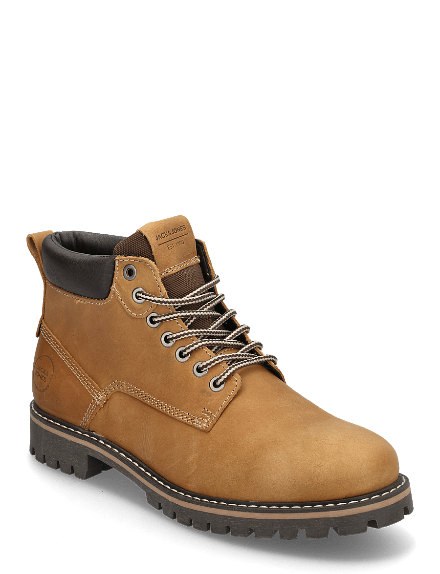 Jack & Jones - JFWQUEENSWAY LEATHER BOOT SN - schnürboots - honey - 1