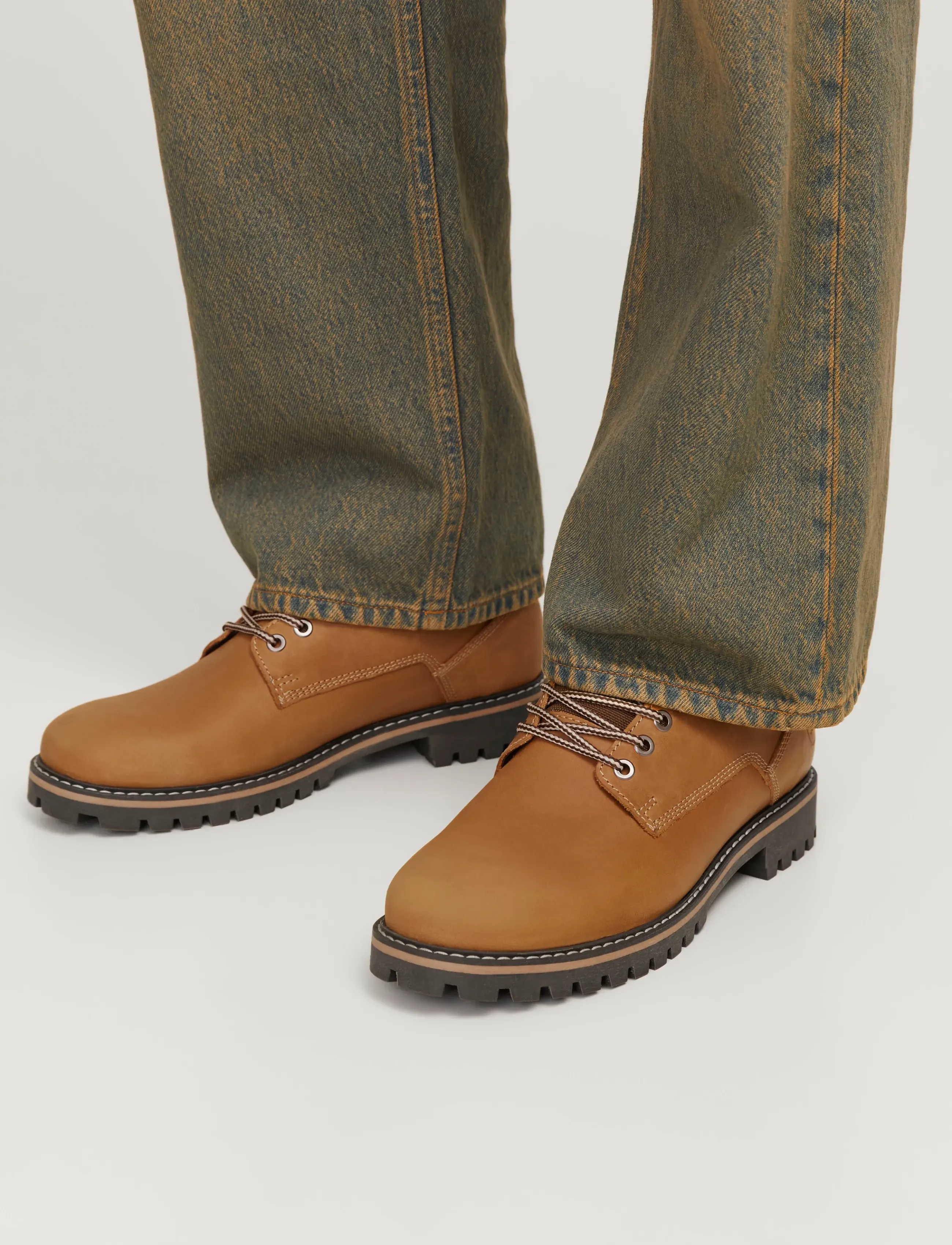 Jack & Jones Jfwqueensway Leather Boot Sn, 45, Boots, Braun - Lace Up Männerswear