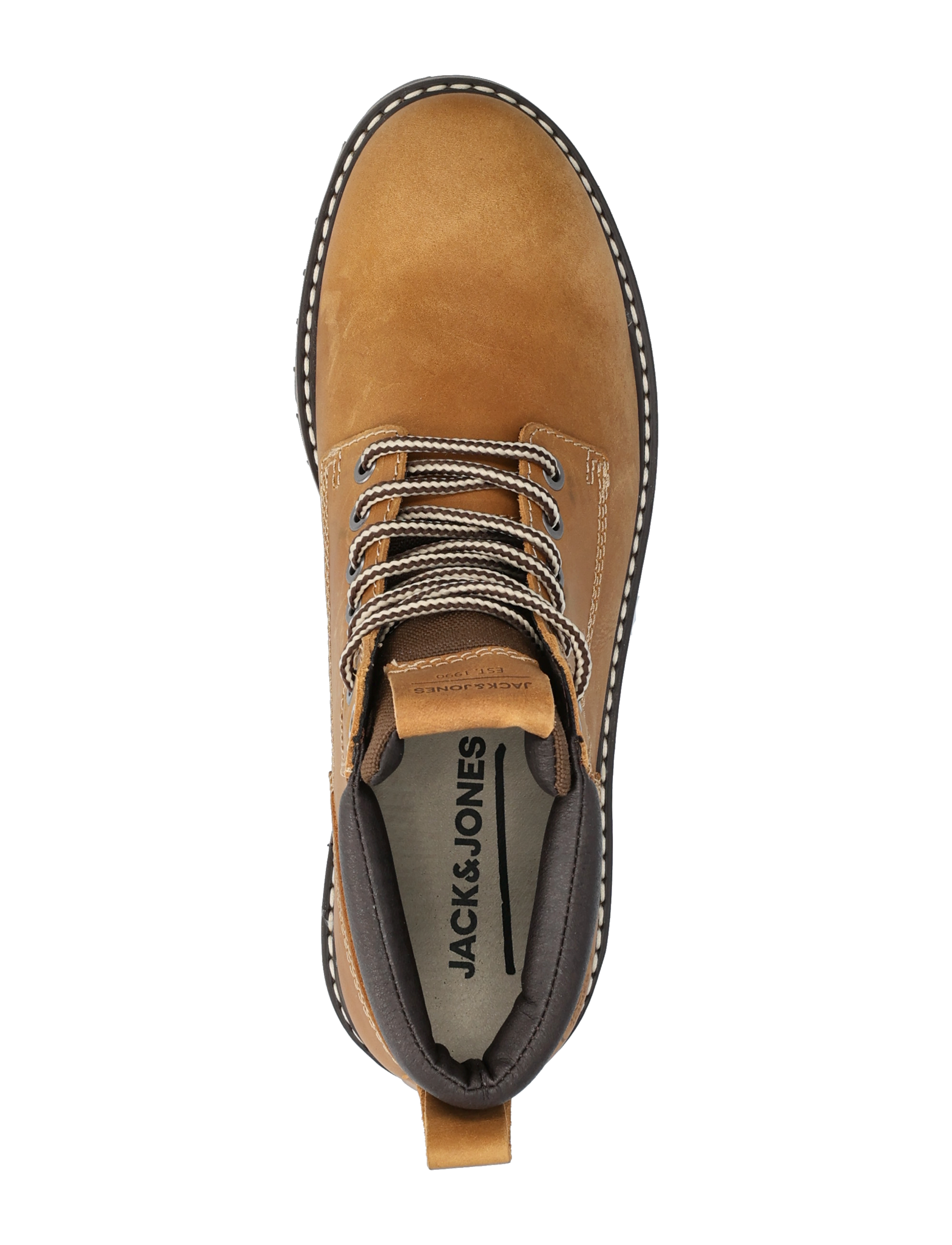 Jack & Jones - JFWQUEENSWAY LEATHER BOOT SN - laced boots - honey - 4