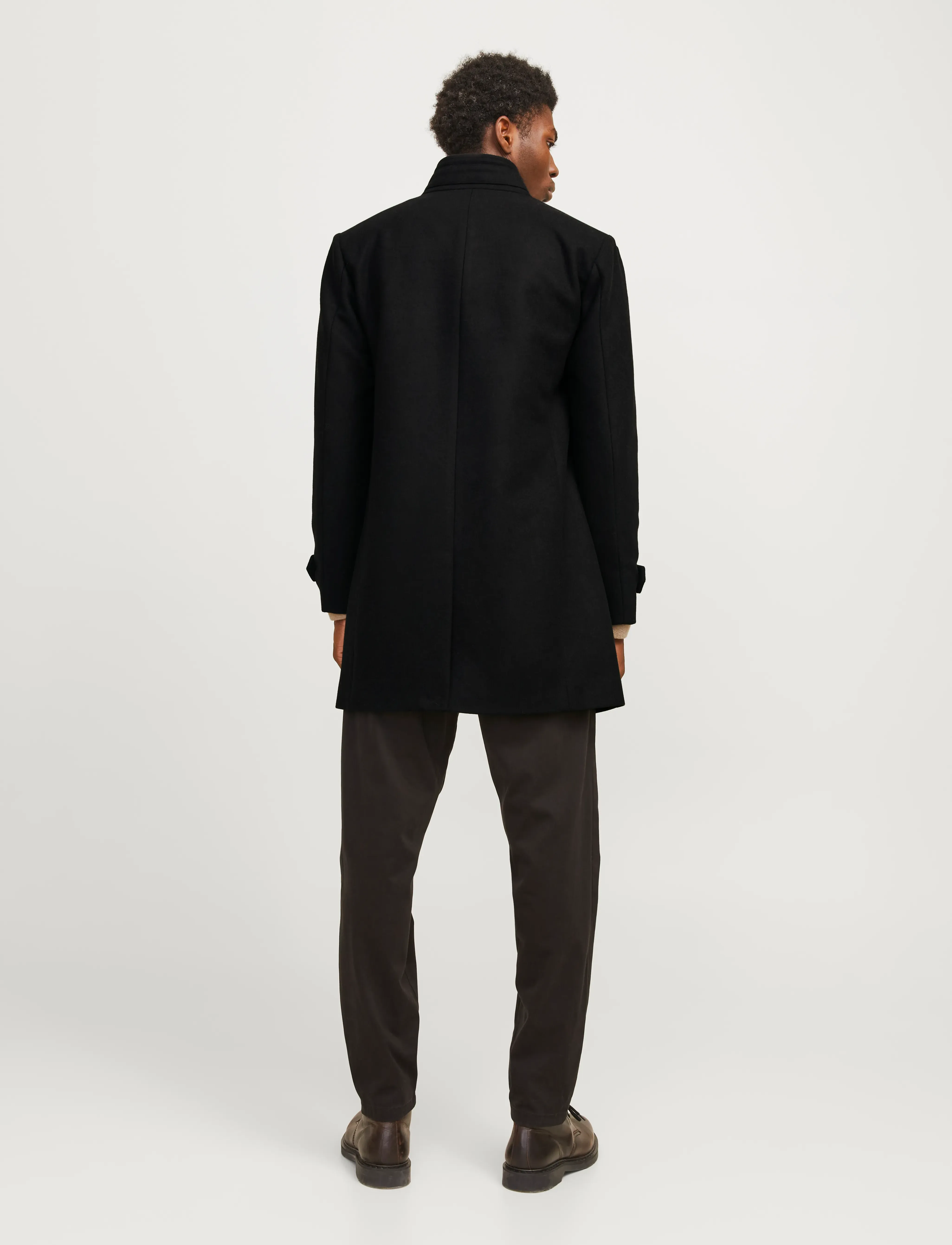 Jack & Jones - JJEMELTON WOOL BLEND COAT SN - wollmäntel - black - 2