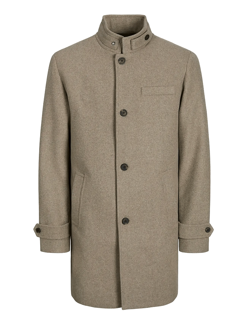 Jack & Jones - JJEMELTON WOOL BLEND COAT SN - vinterjakker - greige - 1