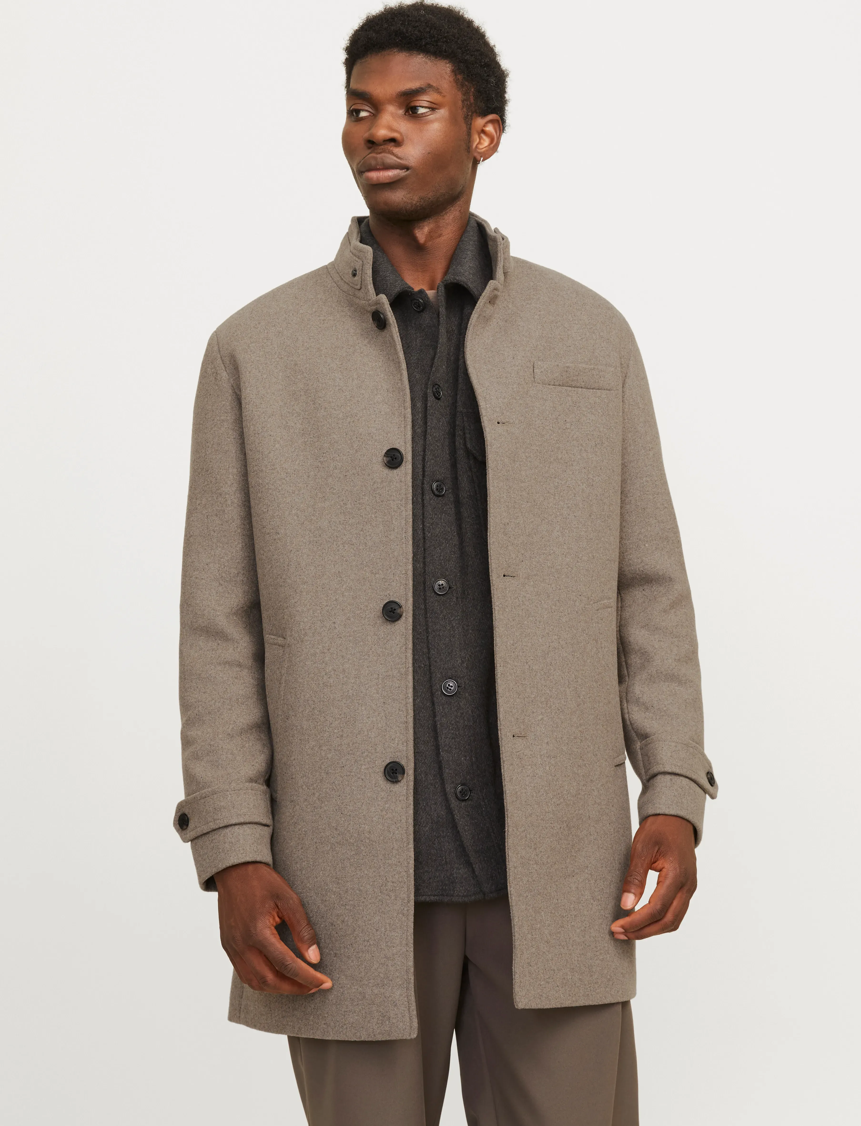 Jack & Jones JJEMELTON WOOL COAT SN - Mäntel - GREIGE / brown