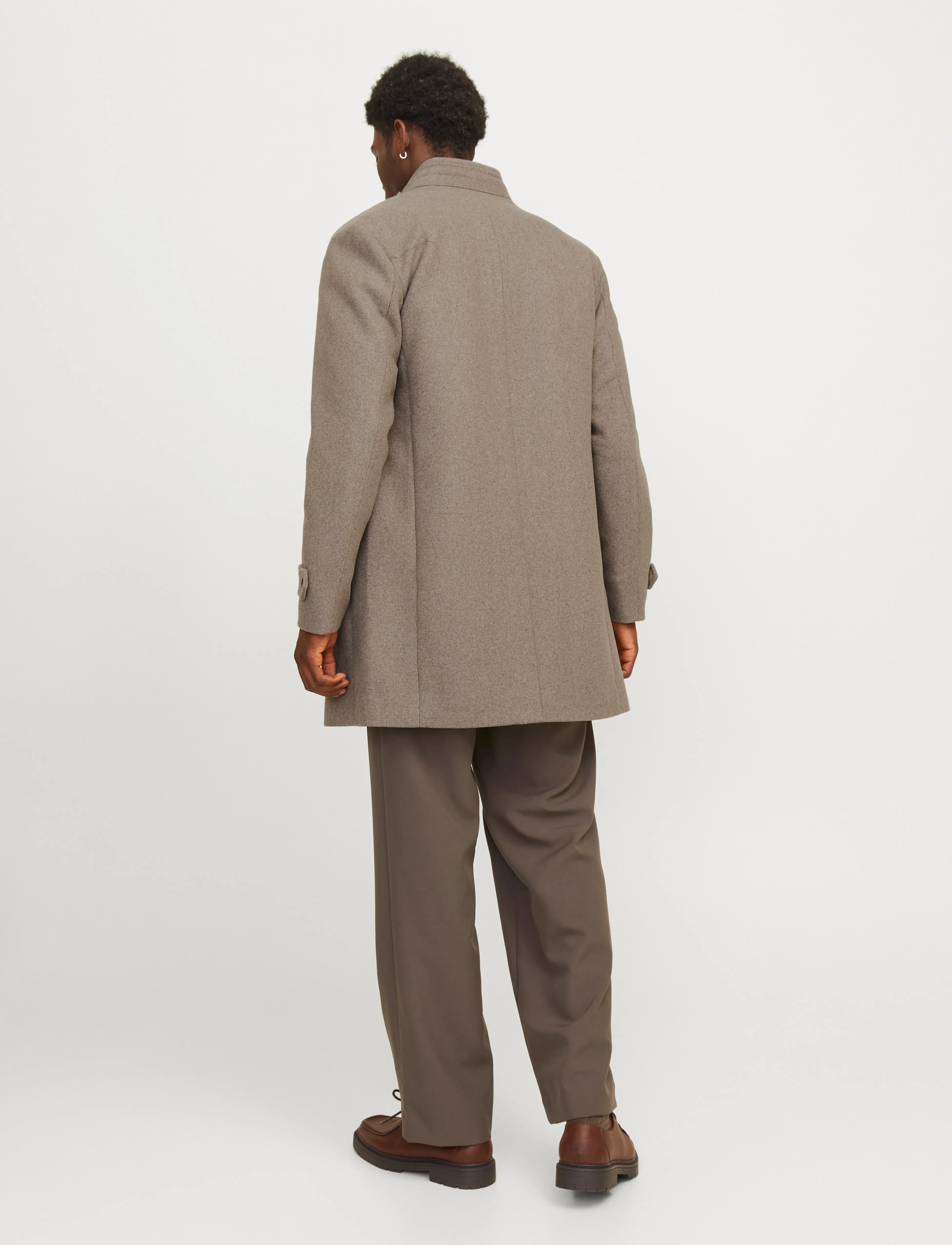 Jack & Jones - JJEMELTON WOOL BLEND COAT SN - villased mantlid - greige - 2