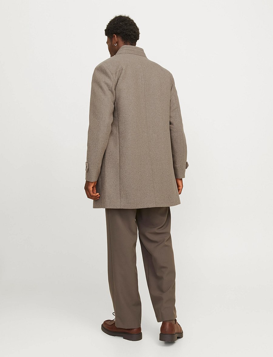 Jack & Jones - JJEMELTON WOOL BLEND COAT SN - wollmäntel - greige - 2