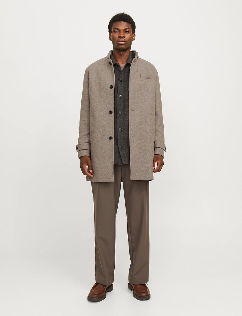 Jack & Jones - JJEMELTON WOOL BLEND COAT SN - vinterjakker - greige - 3