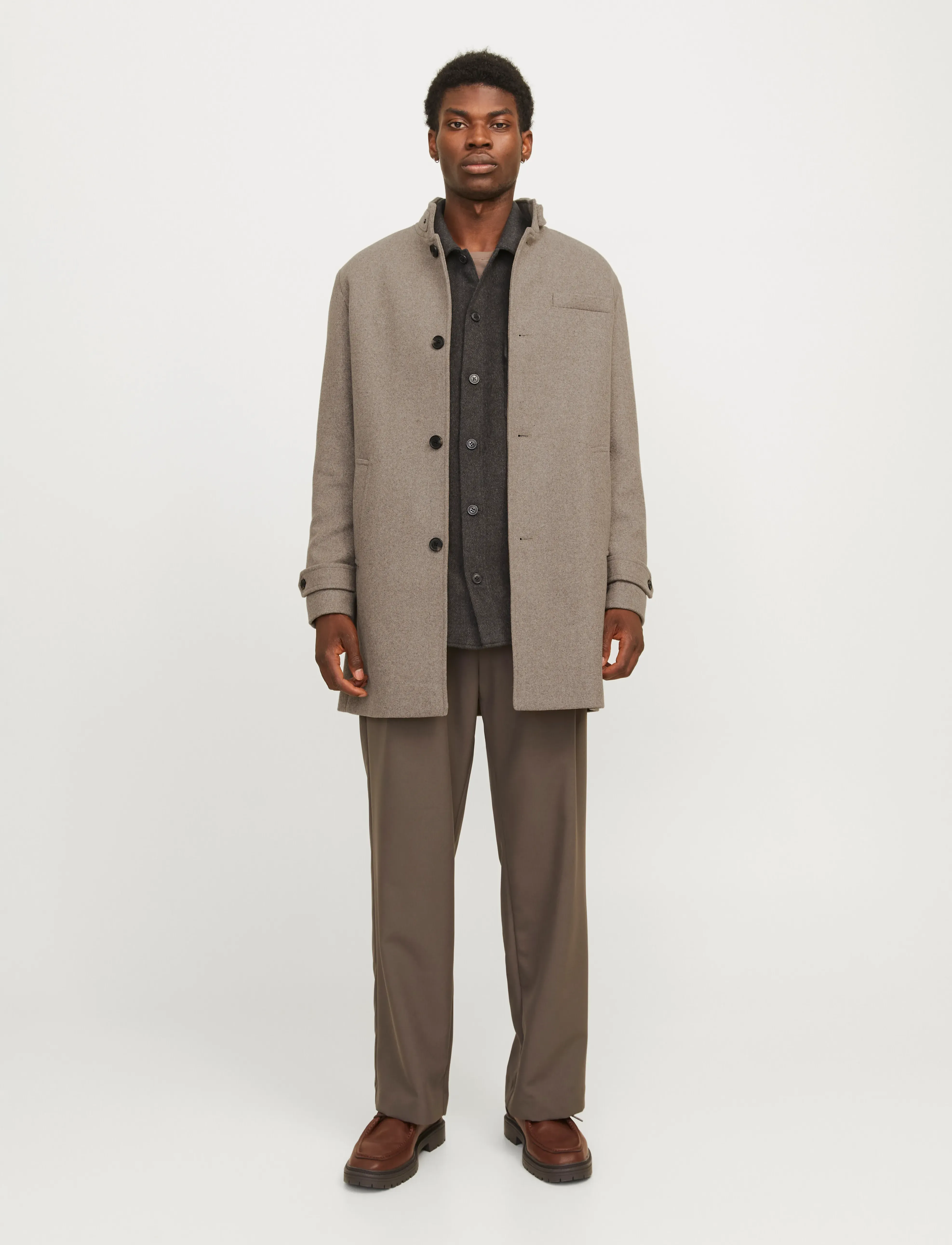 Jack & Jones - JJEMELTON WOOL BLEND COAT SN - wollmäntel - greige - 3