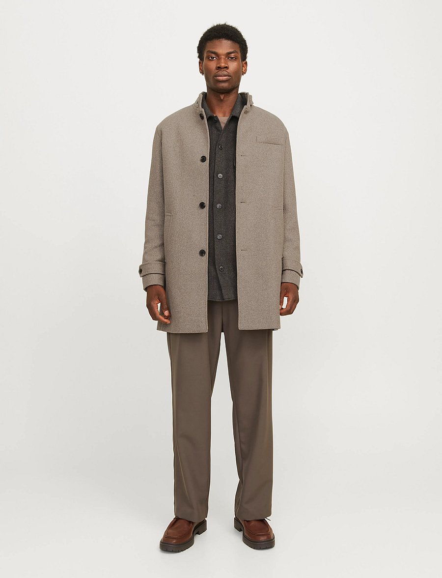 Jack & Jones - JJEMELTON WOOL BLEND COAT SN - wollmäntel - greige - 3