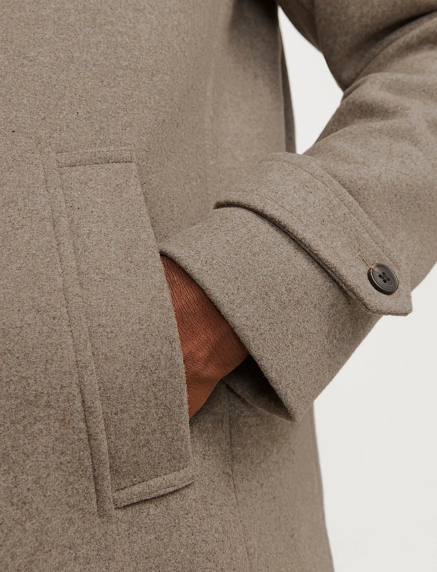 Jack & Jones - JJEMELTON WOOL BLEND COAT SN - wollmäntel - greige - 5