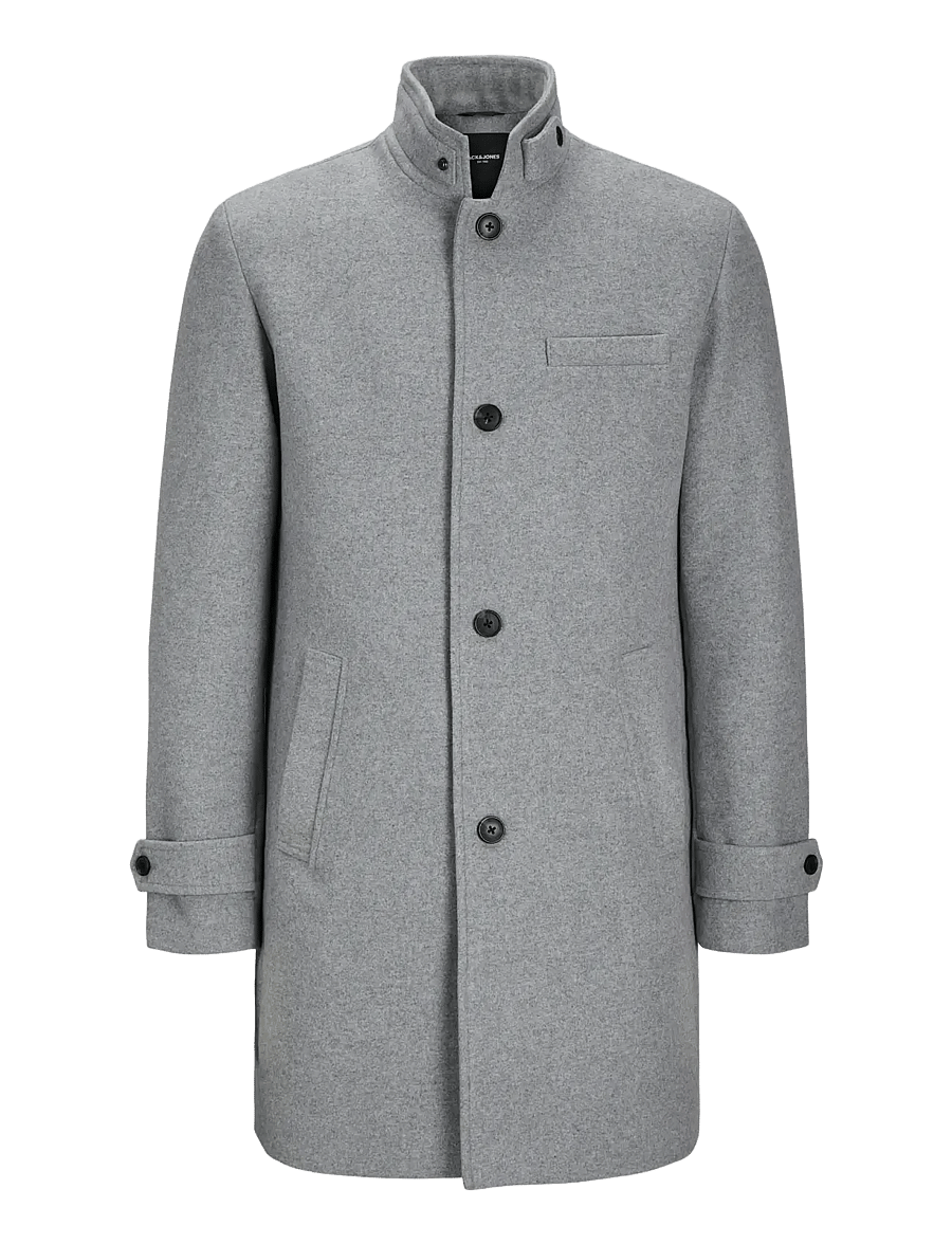 Jack & Jones - JJEMELTON WOOL BLEND COAT SN - wollmäntel - light grey melange - 1