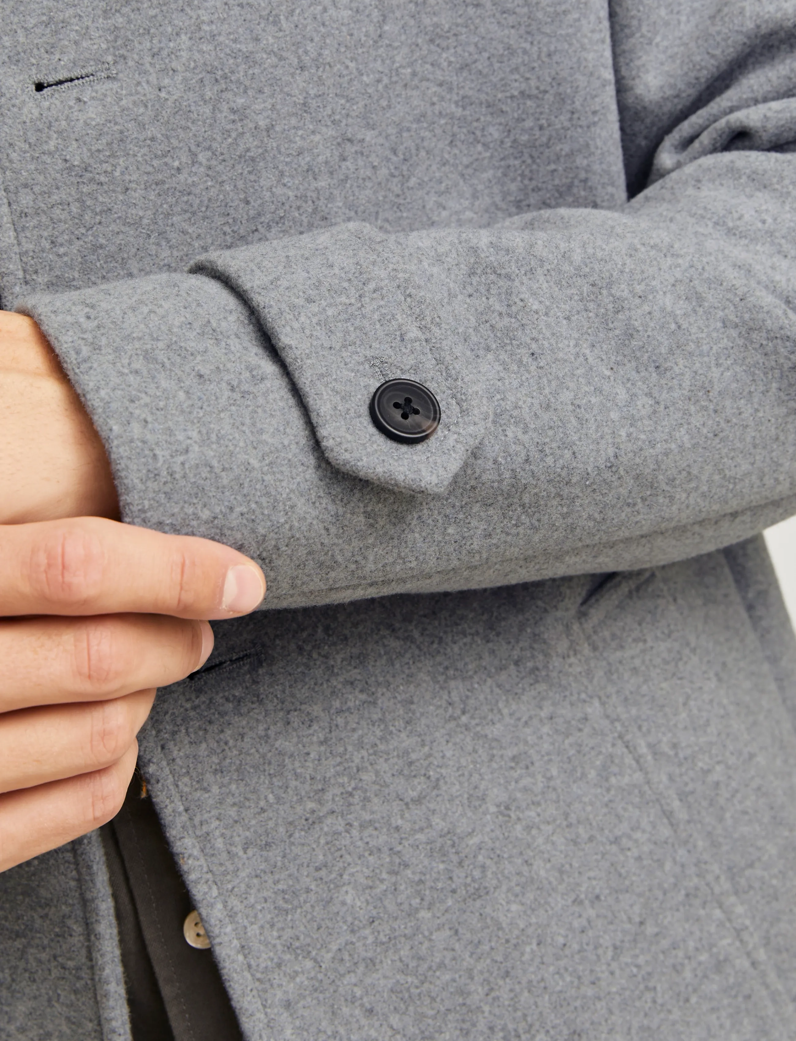 Jack & Jones - JJEMELTON WOOL BLEND COAT SN - wool coats - light grey melange - 5