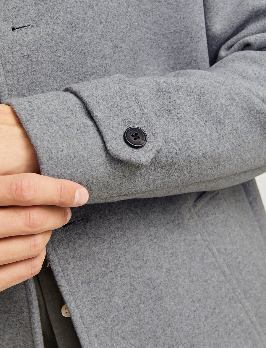 Jack & Jones - JJEMELTON WOOL BLEND COAT SN - wollmäntel - light grey melange - 5