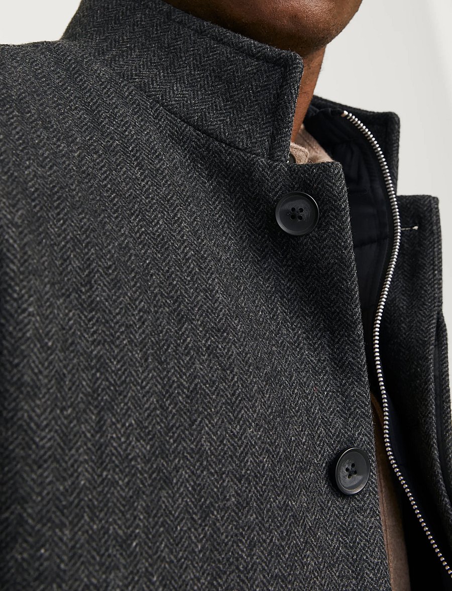 Jack & Jones - JJEHARRISON WOOL BLEND JACKET SN - jacken - dark grey melange - 4