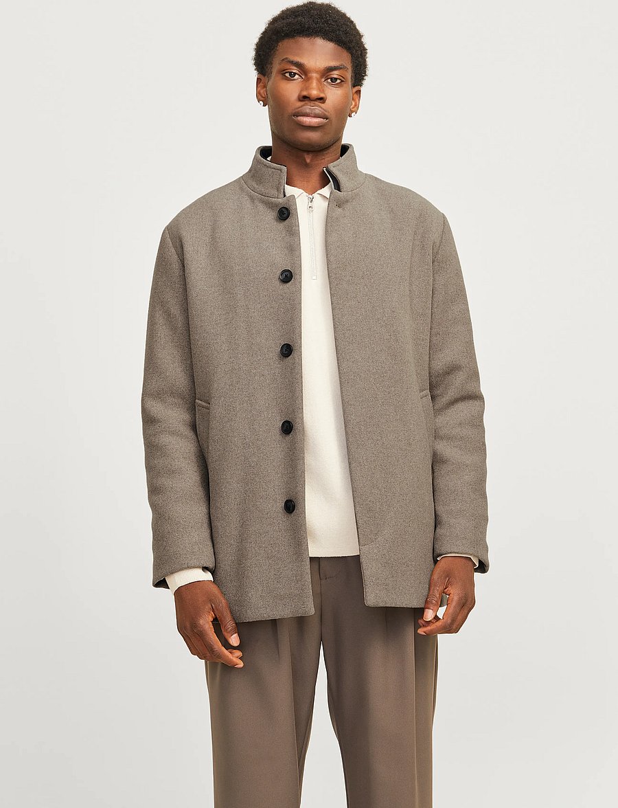 Jack & Jones - JJEHARRISON WOOL BLEND JACKET SN - jacken - greige - 0