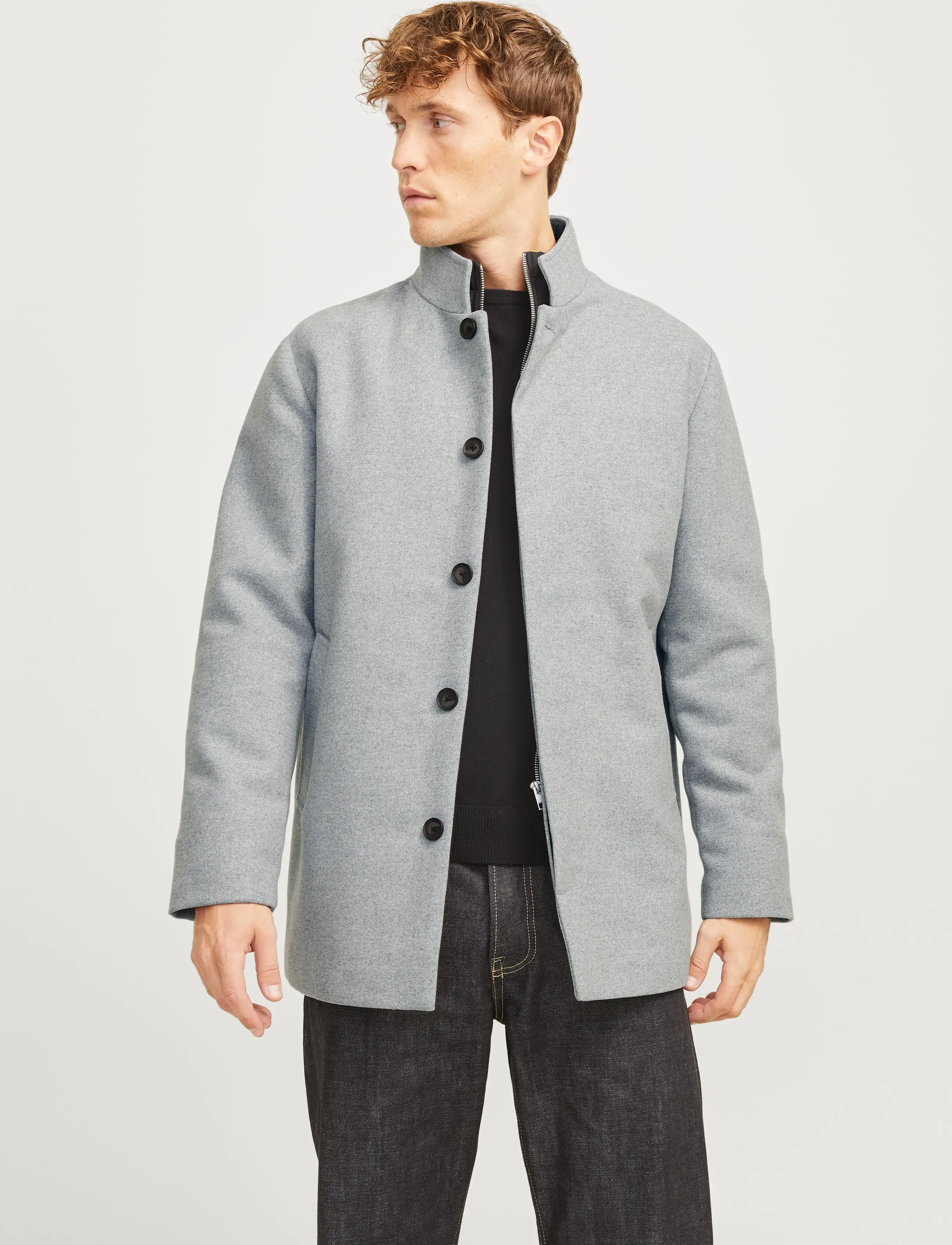 Jack & Jones Jjeharrison Wool Blend Jacket Sn, L, Grey, Jakker > Uldjakker, Herre
