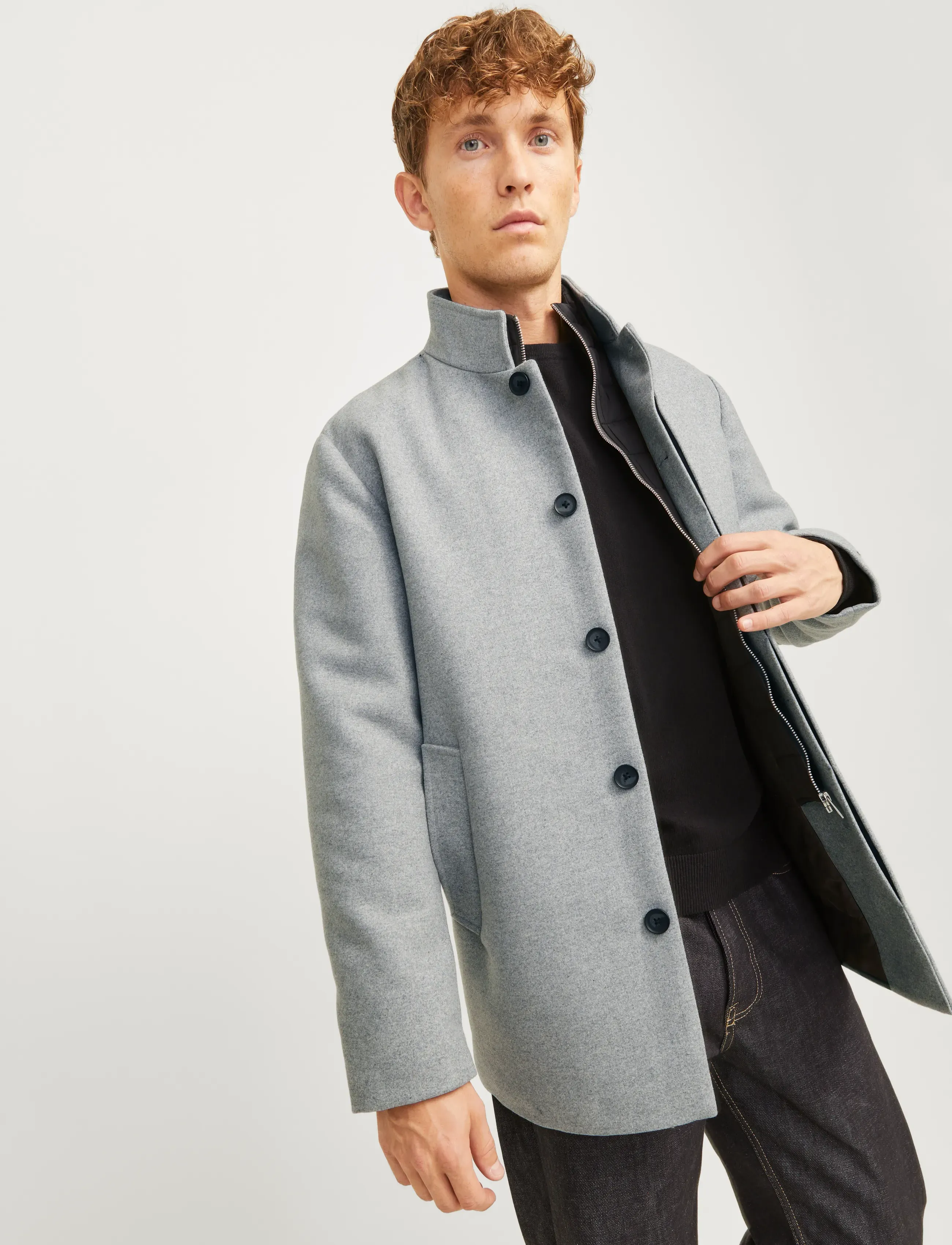 Jack & Jones - JJEHARRISON WOOL BLEND JACKET SN - joped - light grey melange - 5