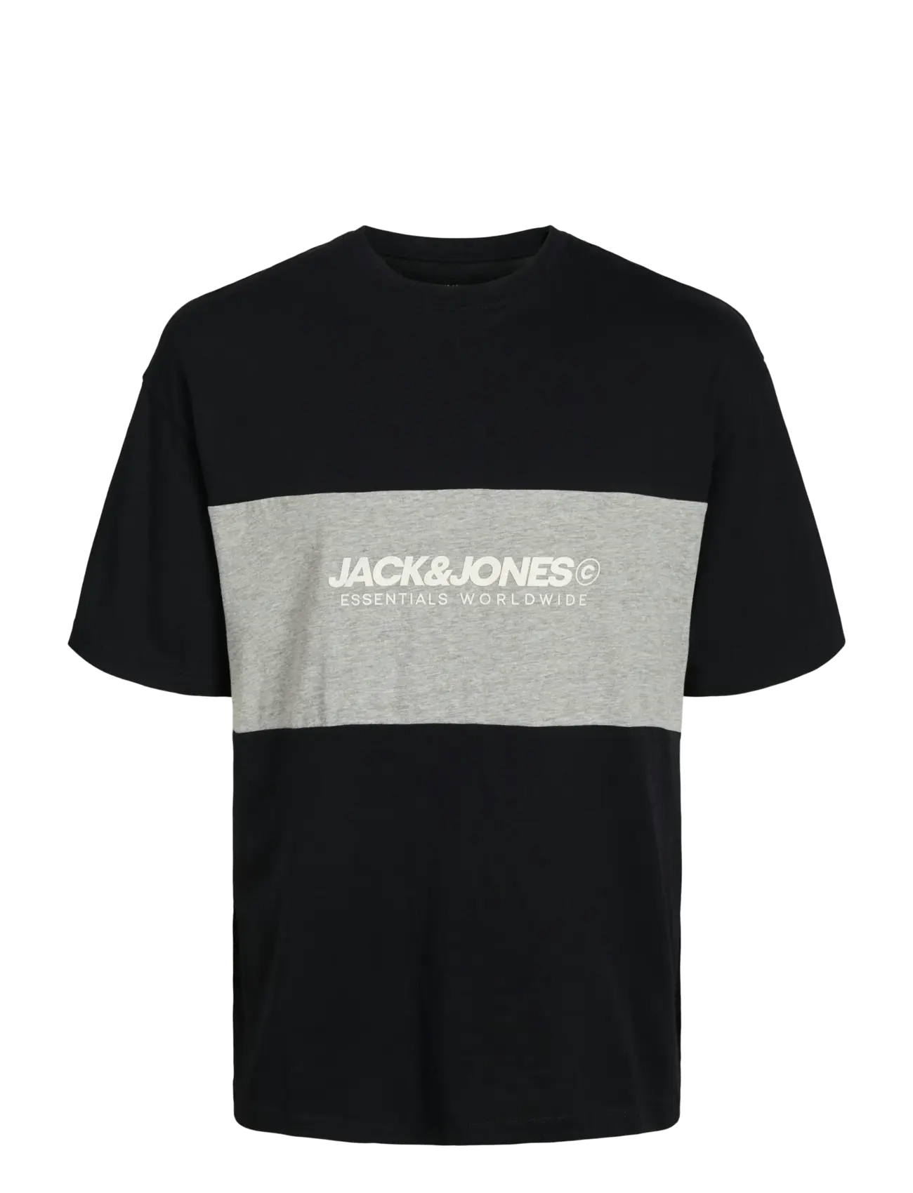 Jack & Jones JJELEGACY BLOCKING TEE SS O-NECK NOOS - Lägsta priserna - BLACK / black