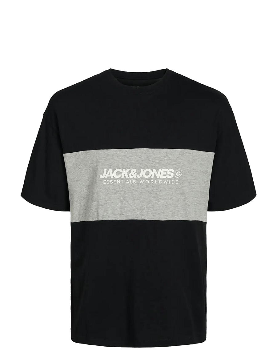 Jack & Jones - JJELEGACY BLOCKING TEE SS O-NECK NOOS - kortärmade t-shirts - black - 1