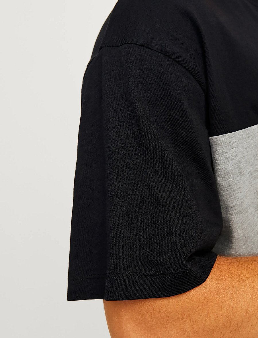 Jack & Jones - JJELEGACY BLOCKING TEE SS O-NECK NOOS - kortärmade t-shirts - black - 4