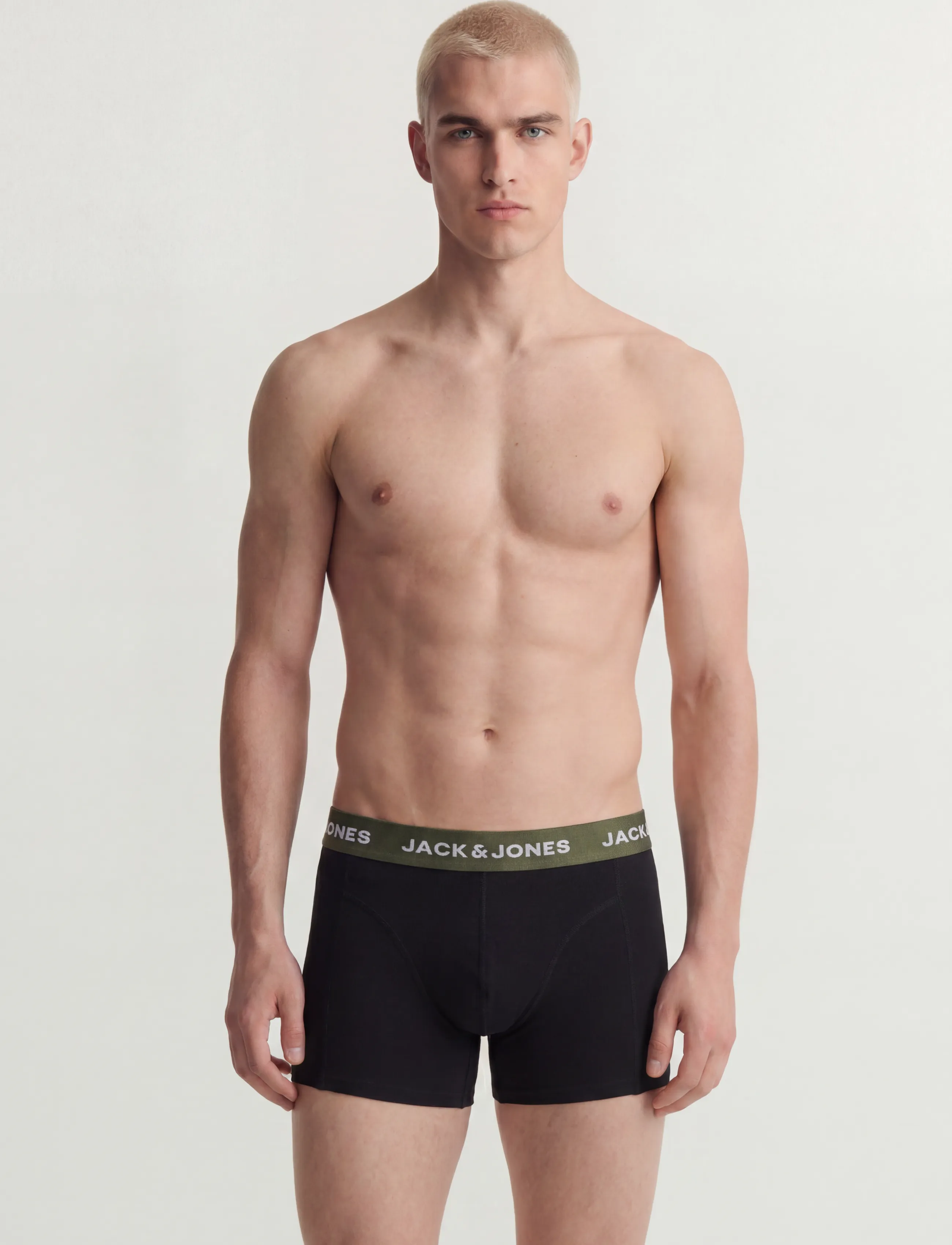 Jack & Jones JACOLIVER SOLID TRUNKS 5 PACK BOX - Meestele - BLACK / black
