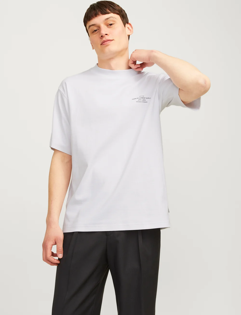 Jack & Jones - JPRBLACHAD BRANDING SS CREW NECK TEE SN - kortærmede t-shirts - bright white - 0