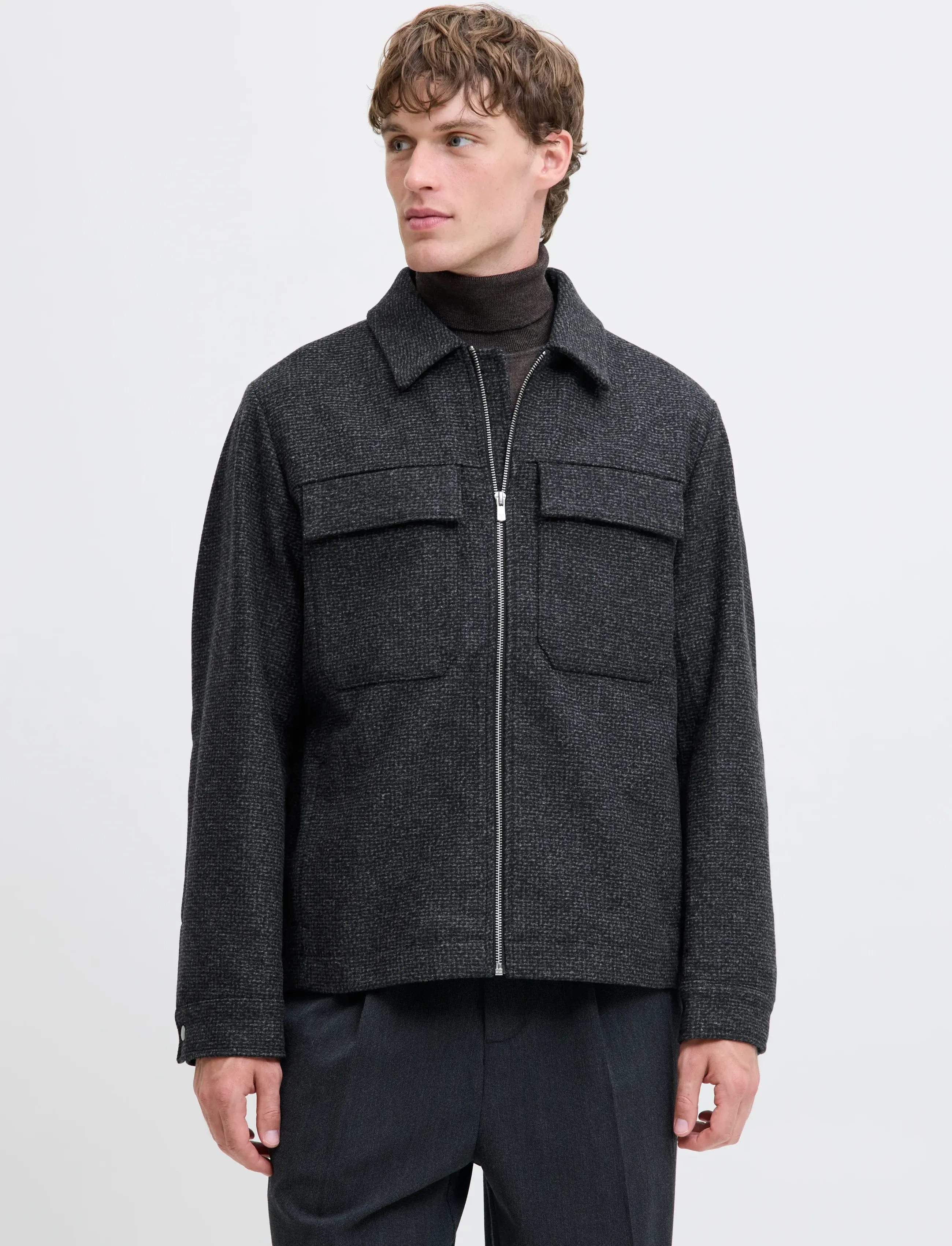 Jack & Jones Jprccrussel Wool Blend Jacket Sn, XL, Grey, Jakker > Uldjakker, Herre