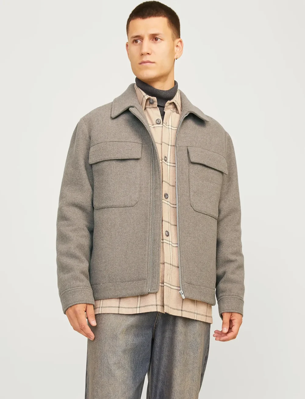 Jack & Jones - JPRCCRUSSEL WOOL BLEND JACKET SN - winter jackets - greige - 0