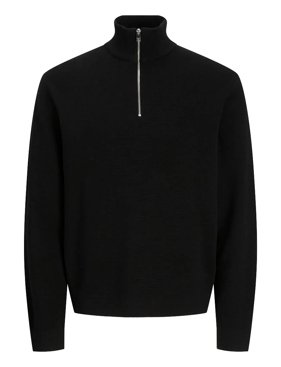 Jack & Jones - JPRBLAMILANO STITCH KNIT HALF ZIP SN - halfzip strik - black - 1