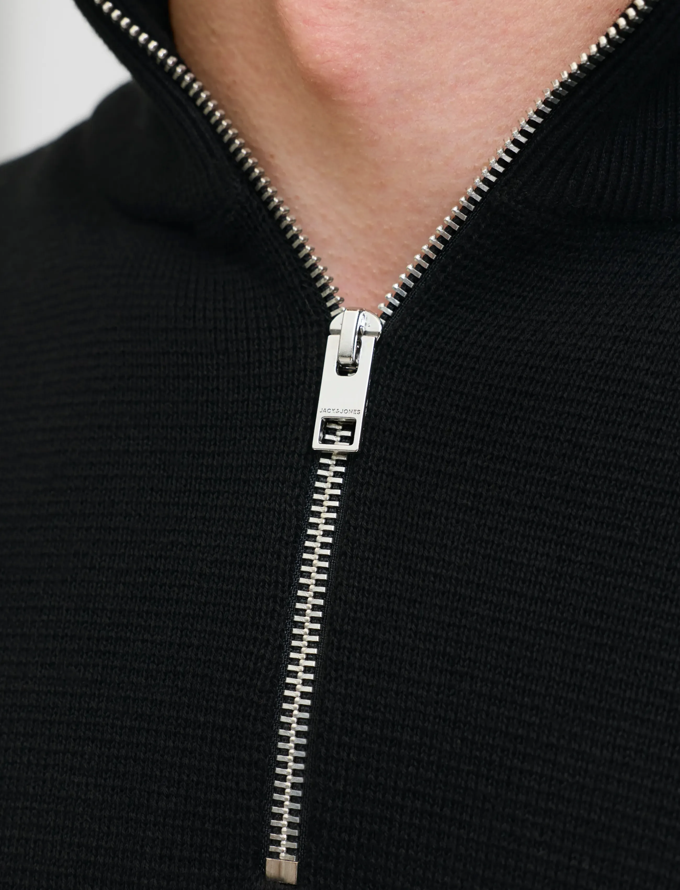 Jack & Jones - JPRBLAMILANO STITCH KNIT HALF ZIP SN - halfzip strik - black - 4