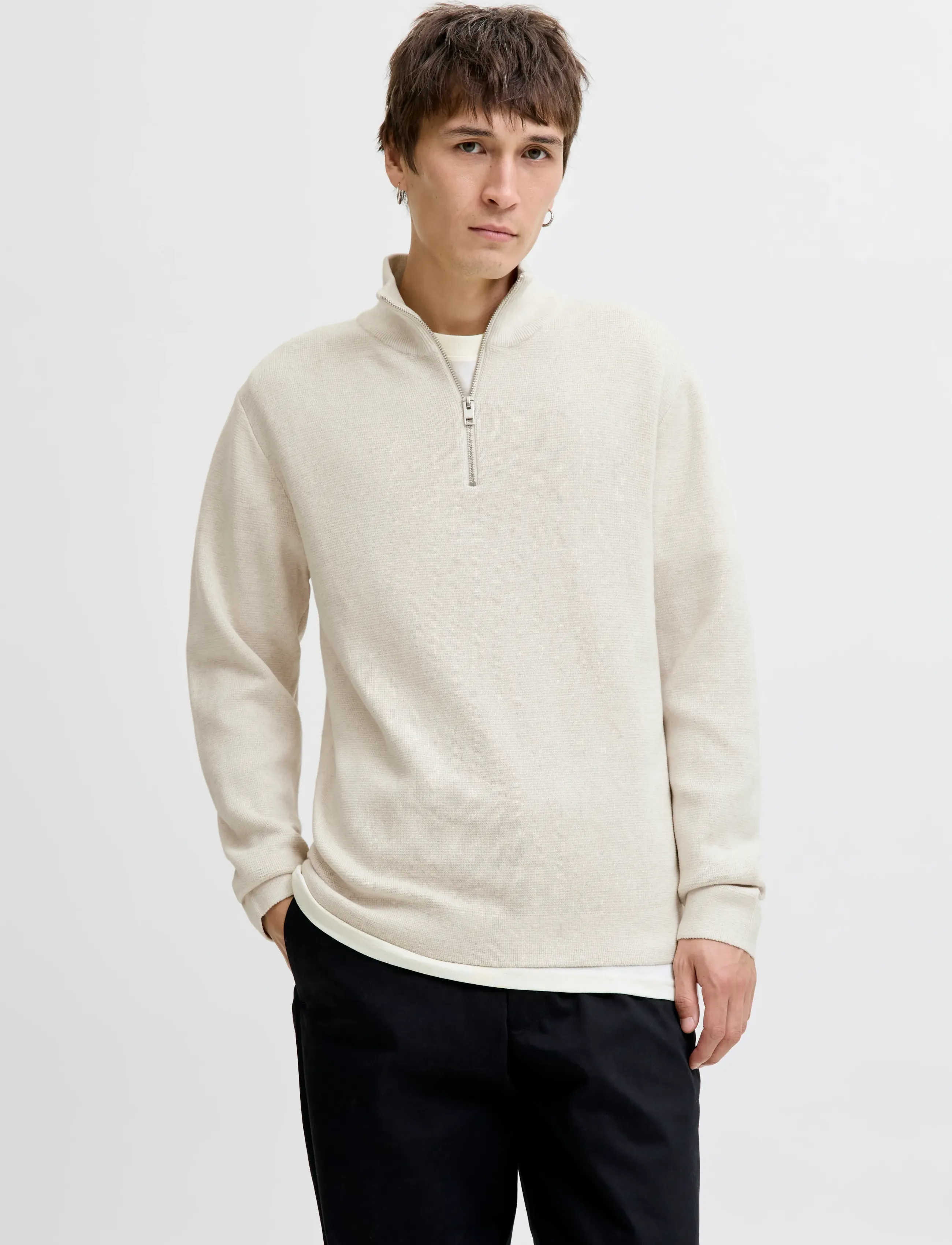 Jprblamilano Stitch Knit Half Zip Sn