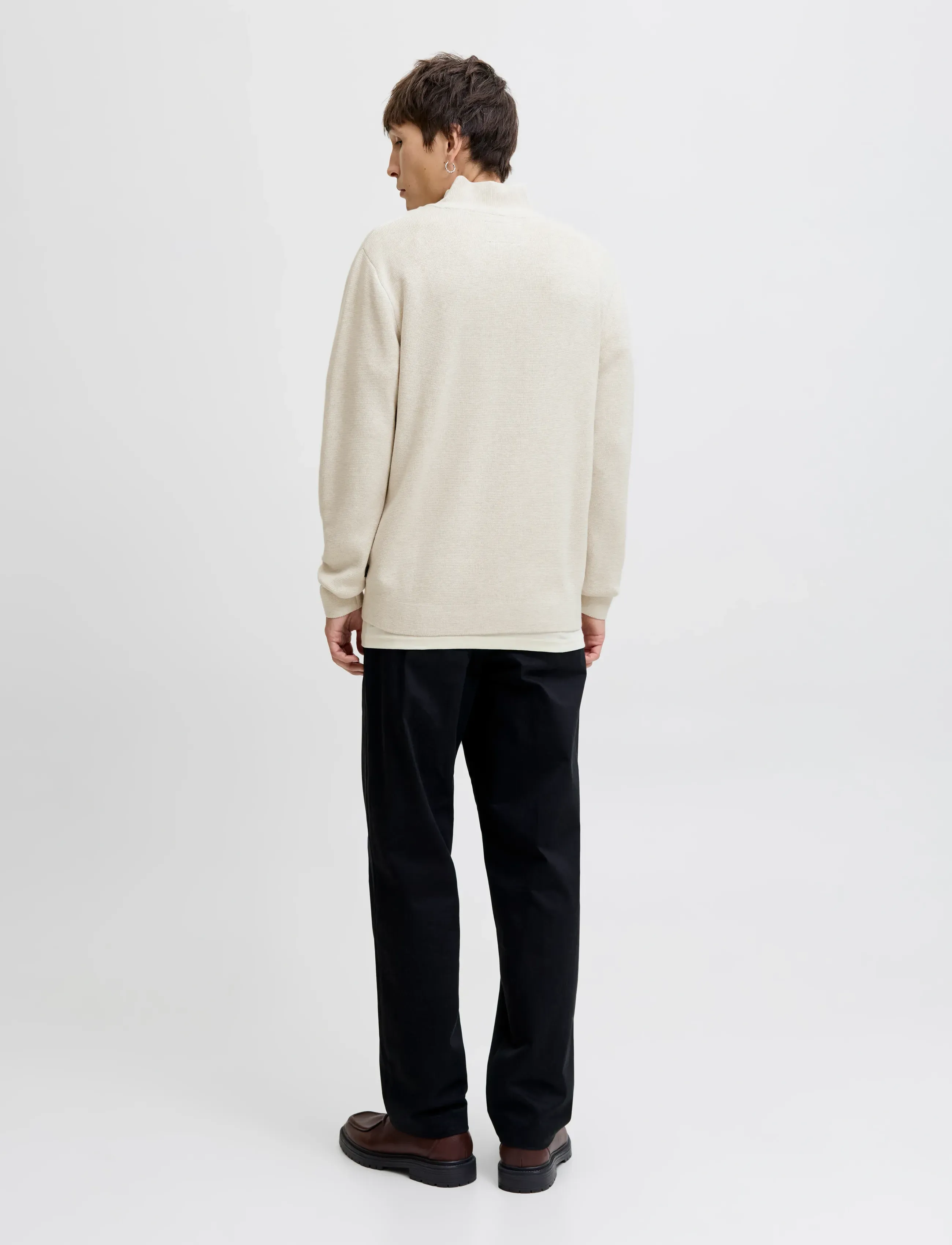 Jack & Jones - JPRBLAMILANO STITCH KNIT HALF ZIP SN - pullover mit halbem reißverschluss - cloud dancer - 2