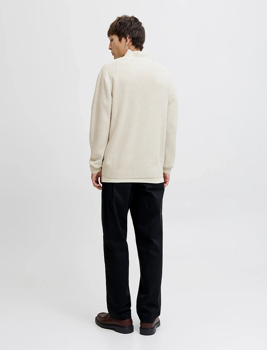 Jack & Jones - JPRBLAMILANO STITCH KNIT HALF ZIP SN - pullover mit halbem reißverschluss - cloud dancer - 2