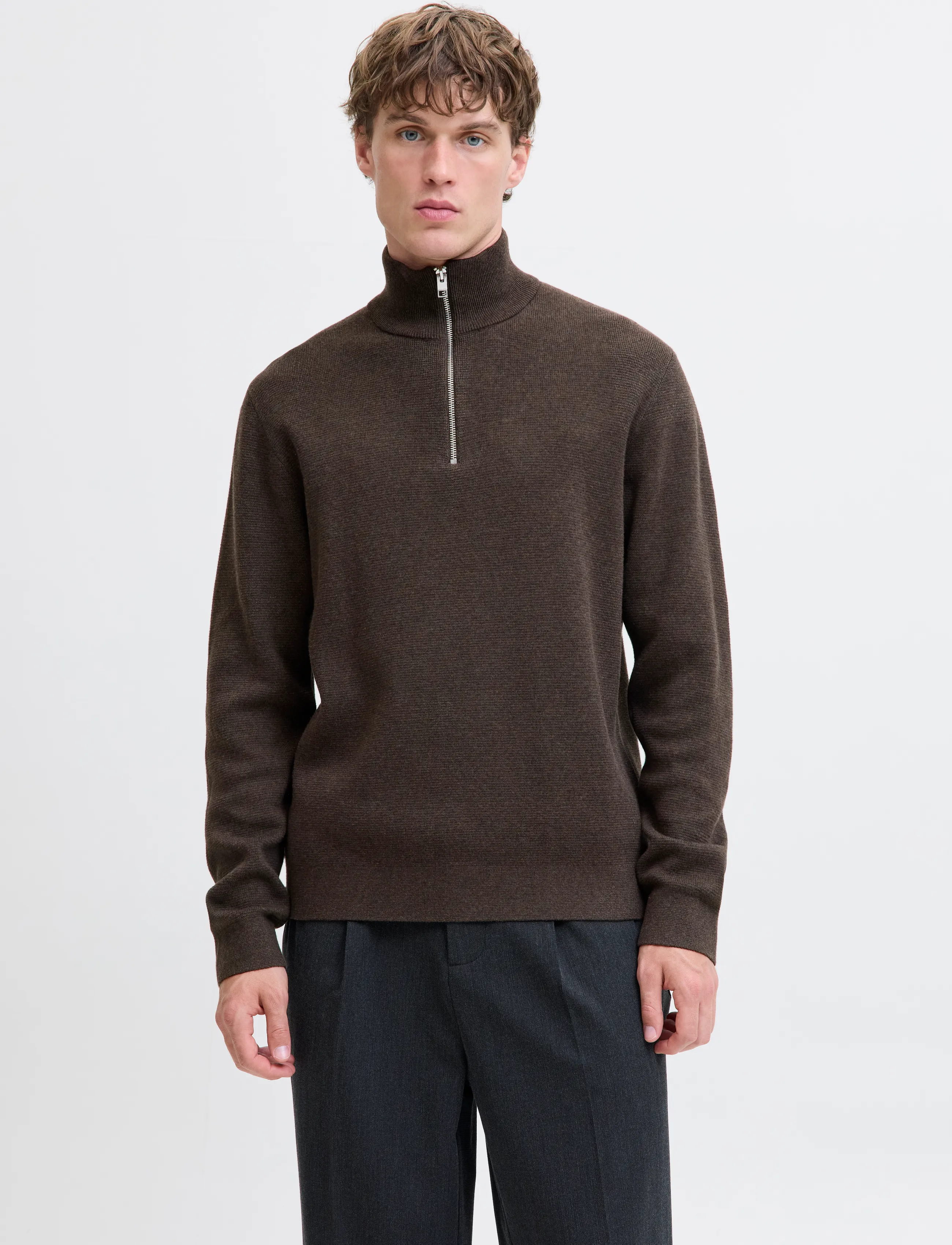 Jprblamilano Stitch Knit Half Zip Sn