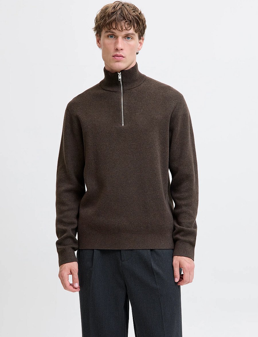 Jack & Jones - JPRBLAMILANO STITCH KNIT HALF ZIP SN - pullover mit halbem reißverschluss - delicioso - 0