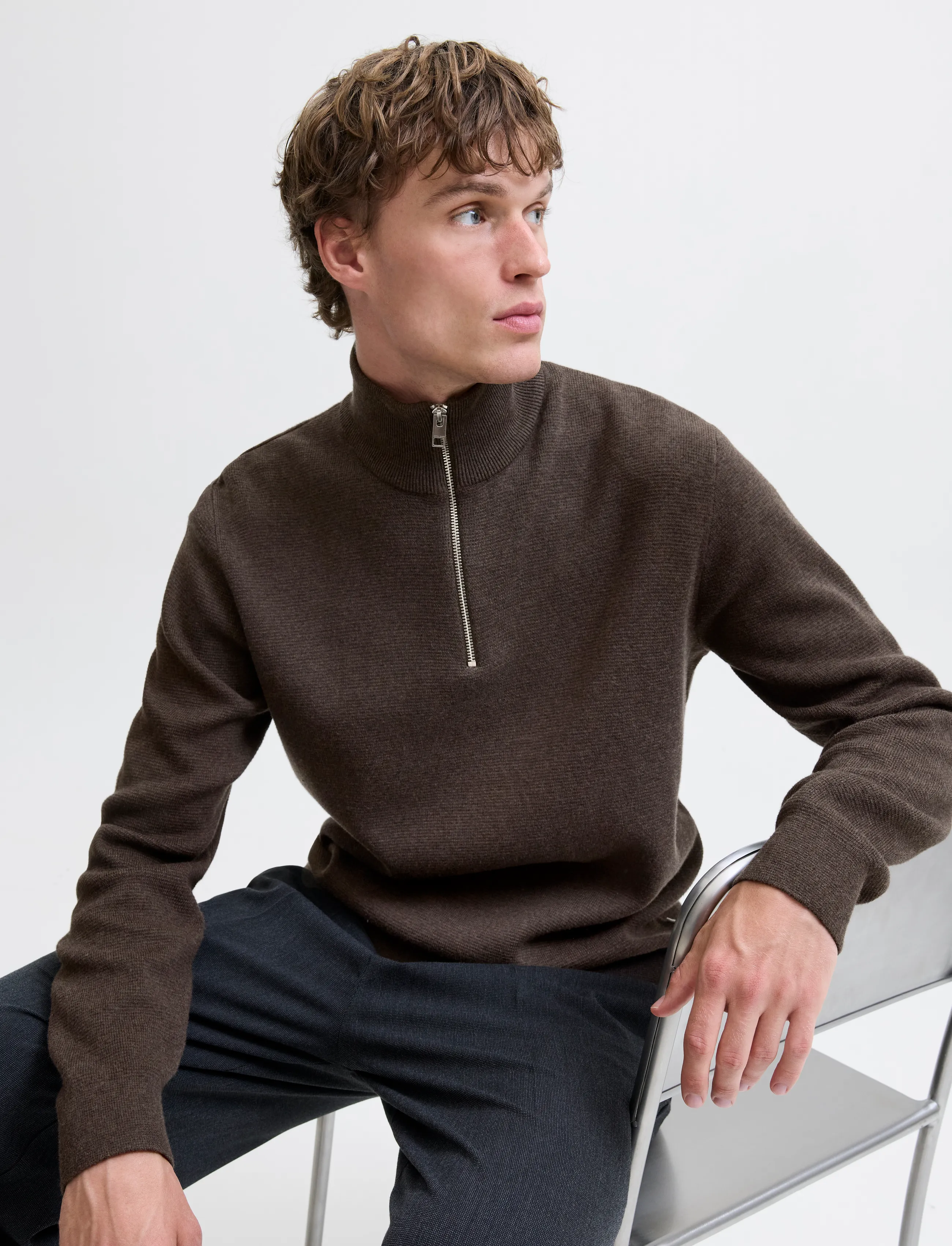 Jack & Jones - JPRBLAMILANO STITCH KNIT HALF ZIP SN - pullover mit halbem reißverschluss - delicioso - 5