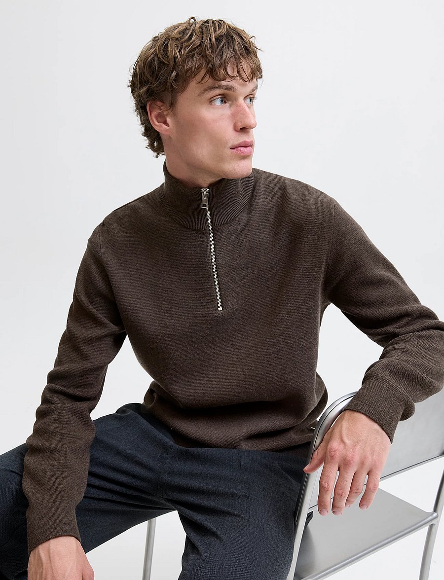 Jack & Jones - JPRBLAMILANO STITCH KNIT HALF ZIP SN - pullover mit halbem reißverschluss - delicioso - 5