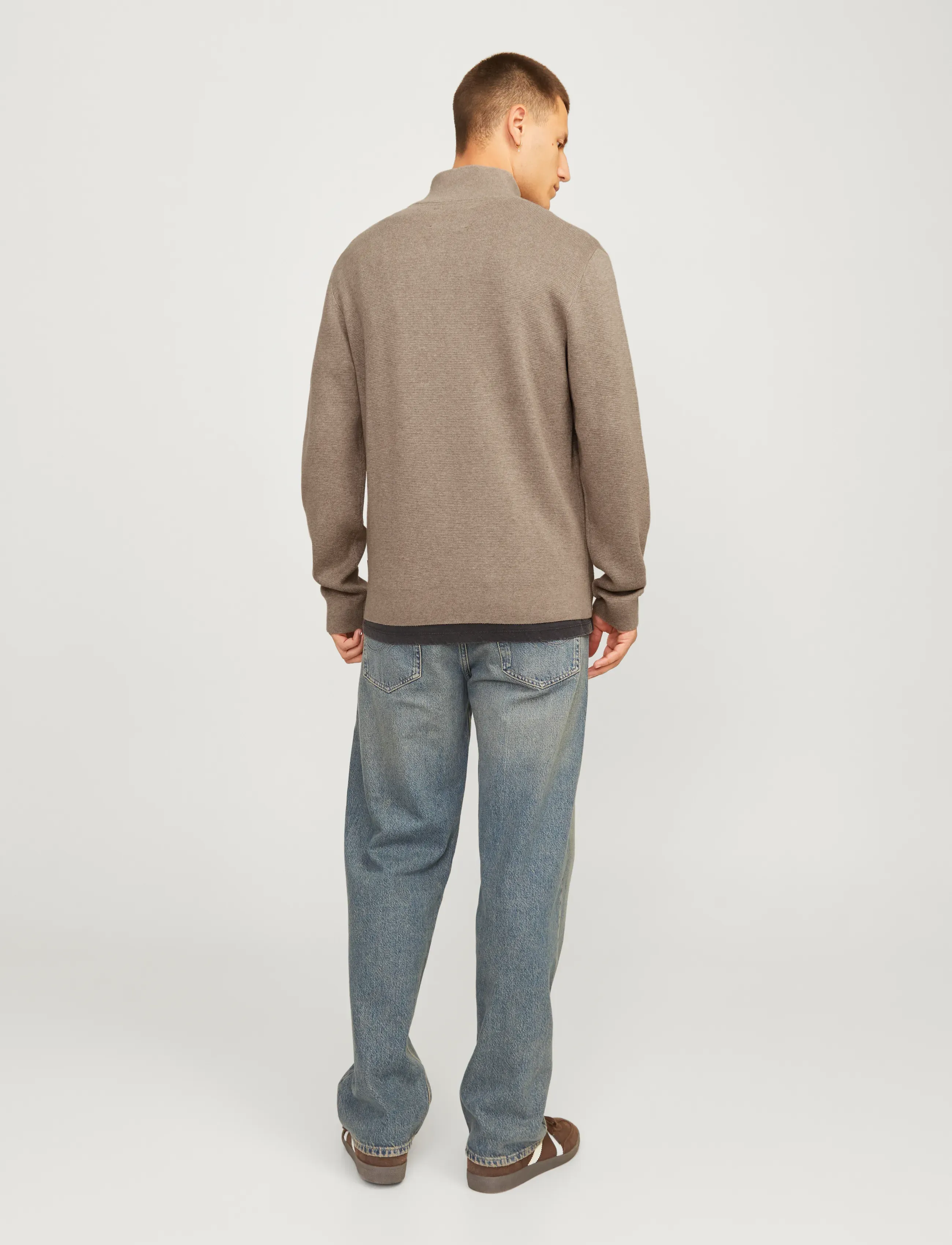 Jack & Jones - JPRBLAMILANO STITCH KNIT HALF ZIP SN - poolpika lukuga džemprid - greige - 2