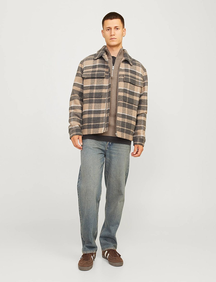 Jack & Jones - JPRBLAMILANO STITCH KNIT HALF ZIP SN - poolpika lukuga džemprid - greige - 3