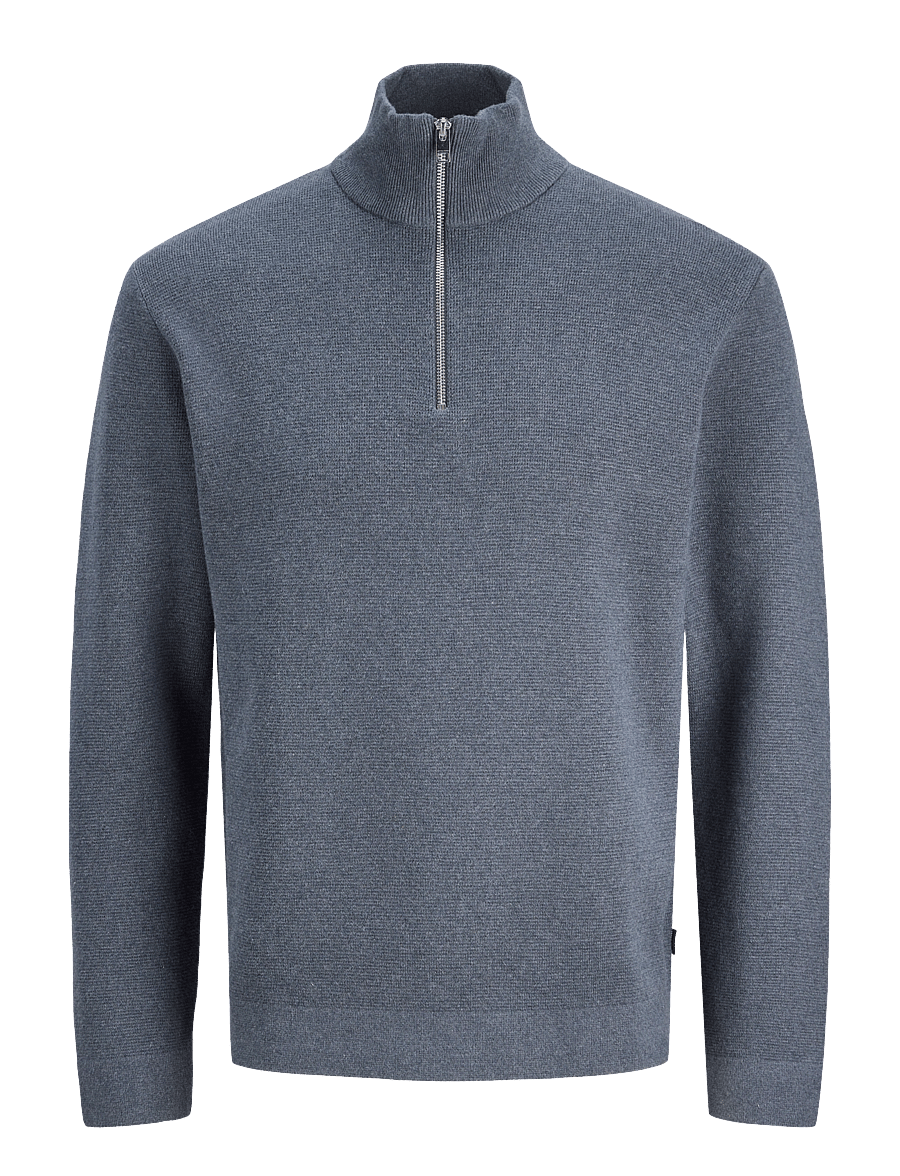 Jack & Jones - JPRBLAMILANO STITCH KNIT HALF ZIP SN - pullover mit halbem reißverschluss - turbulence - 0