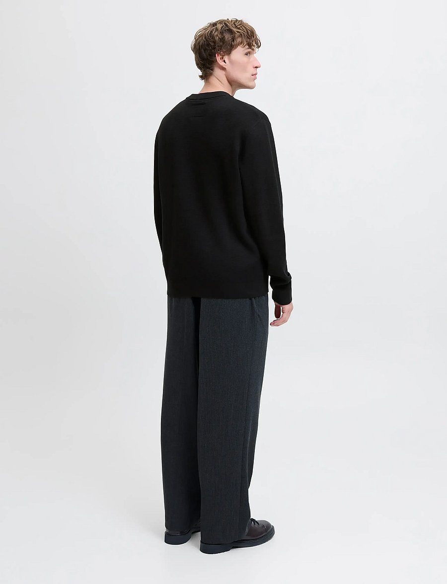 Jack & Jones - JPRBLAMILANO STITCH KNIT CREW NECK SN - rundhalsad - black - 2