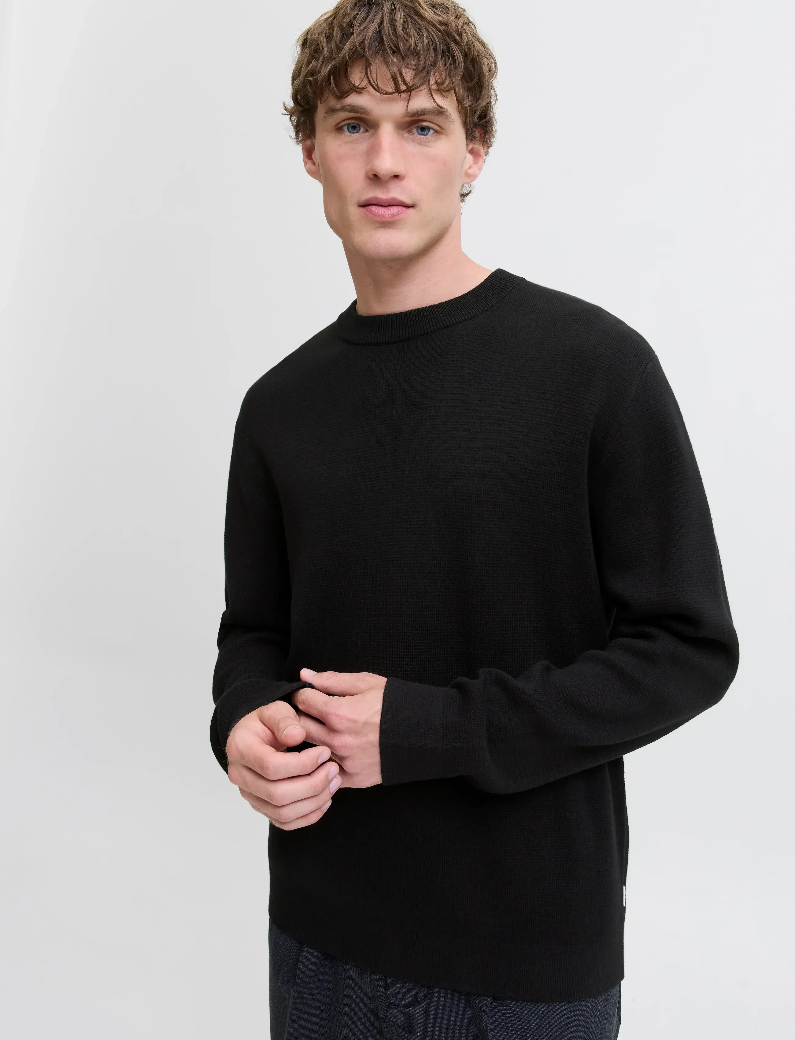 Jack & Jones - JPRBLAMILANO STITCH KNIT CREW NECK SN - rundhals - black - 5