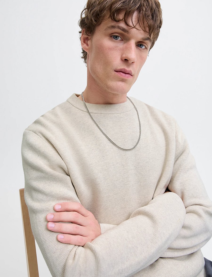 Jack & Jones - JPRBLAMILANO STITCH KNIT CREW NECK SN - rundhalsad - cloud dancer - 5