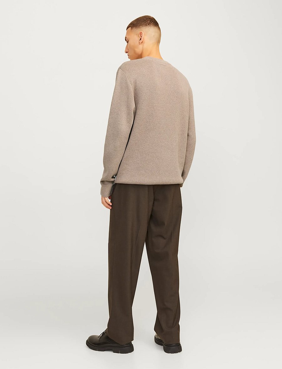 Jack & Jones - JPRBLAMILANO STITCH KNIT CREW NECK SN - rundhals - greige - 2