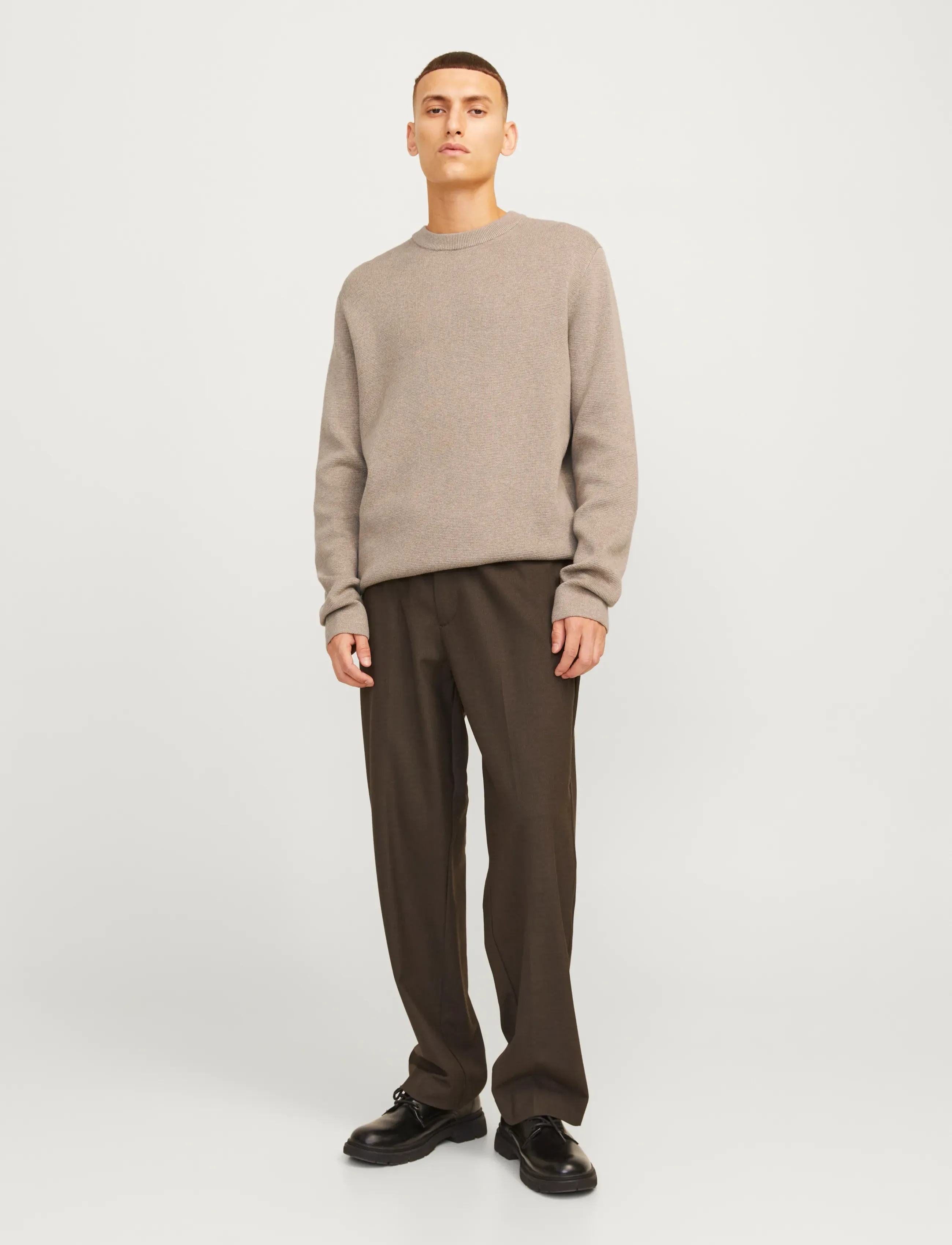 Jack & Jones - JPRBLAMILANO STITCH KNIT CREW NECK SN - rundhals - greige - 3