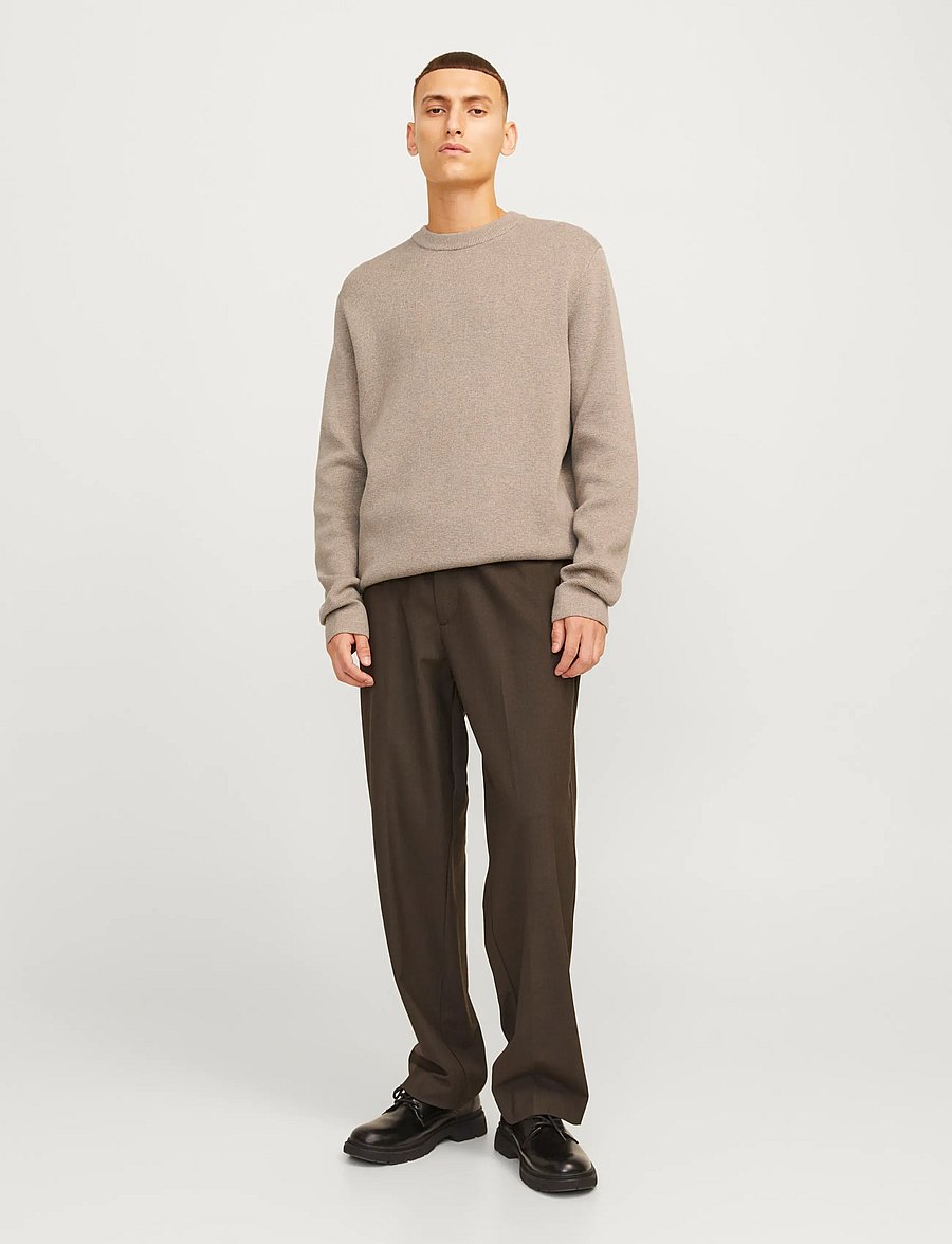Jack & Jones - JPRBLAMILANO STITCH KNIT CREW NECK SN - rundhals - greige - 3