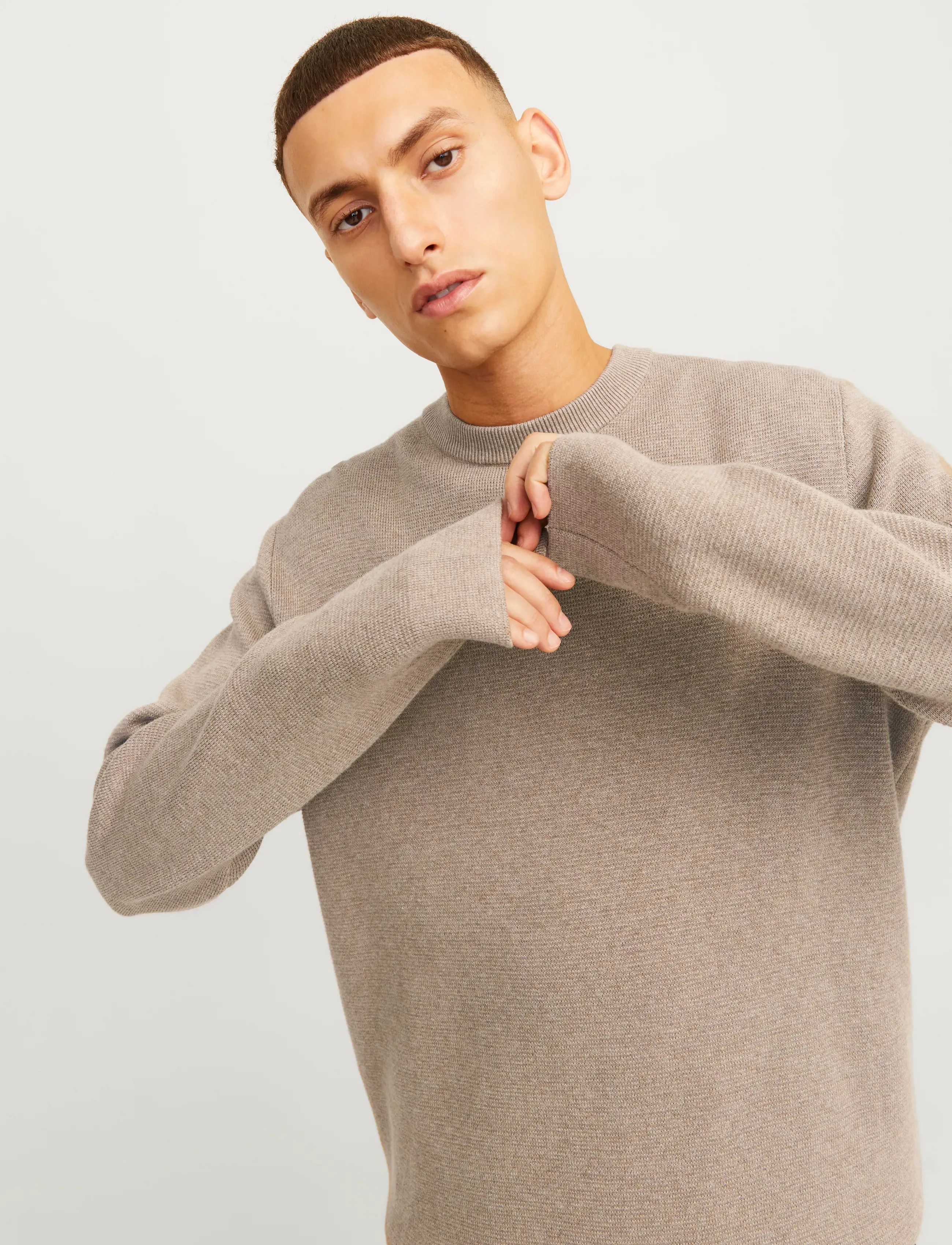 Jack & Jones - JPRBLAMILANO STITCH KNIT CREW NECK SN - rundhals - greige - 5