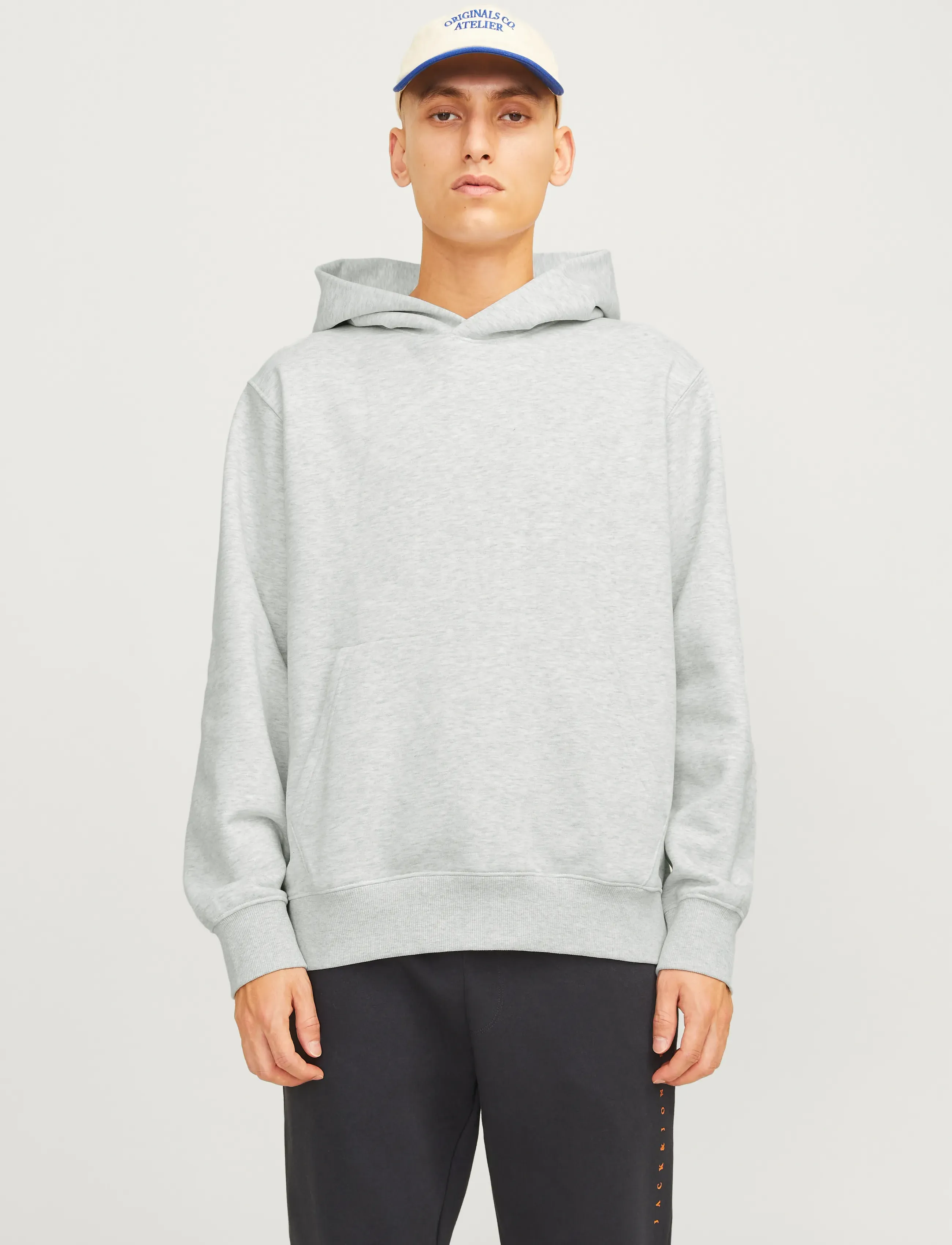 Jack & Jones JJEURBAN EDGE SWEAT HOOD NOOS - Kapuzenpullover - WHITE MELANGE / grey