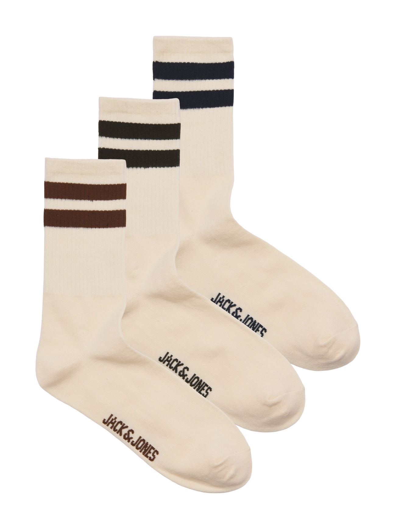 Jack & Jones Jactravis Tennis Sock 3 Pack Noos, One Size, Socks, Creme - Regular Männerswear